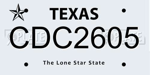 CDC2605 Texas License Plate