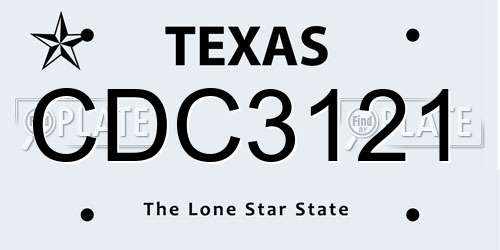 CDC3121 Texas License Plate