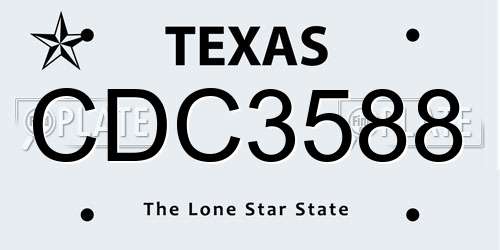 CDC3588 Texas License Plate