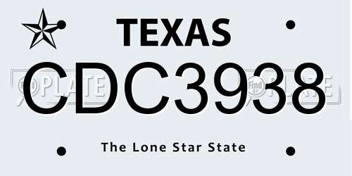CDC3938 Texas License Plate