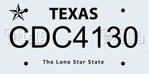 CDC4130 Texas License Plate