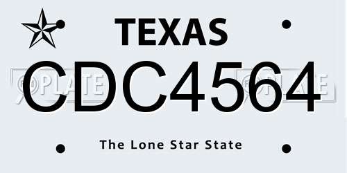 CDC4564 Texas License Plate