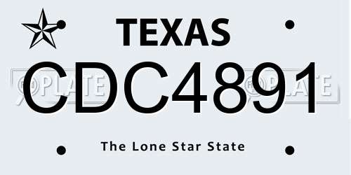 CDC4891 Texas License Plate