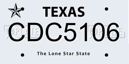 CDC5106 Texas License Plate