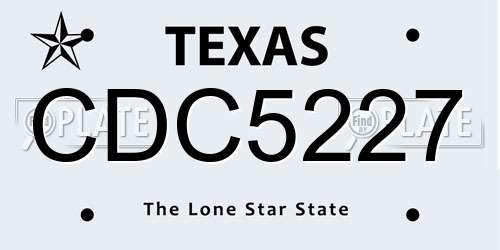 CDC5227 Texas License Plate