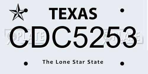 CDC5253 Texas License Plate