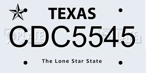 CDC5545 Texas License Plate