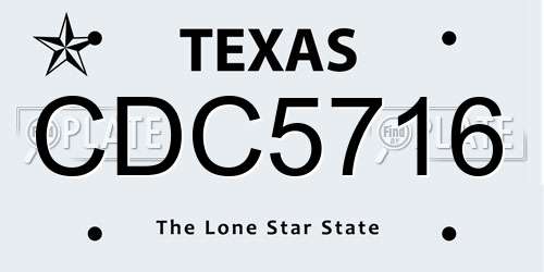 CDC5716 Texas License Plate