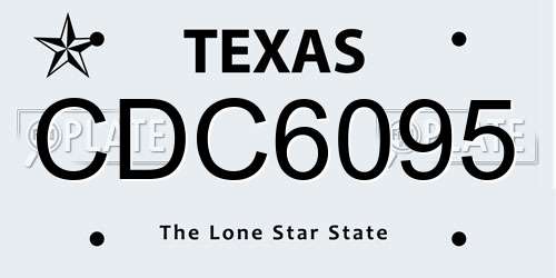 CDC6095 Texas License Plate