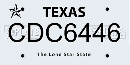CDC6446 Texas License Plate