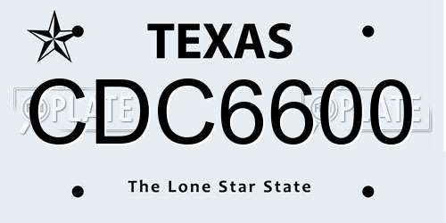 CDC6600 Texas License Plate