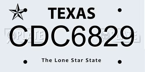 CDC6829 Texas License Plate