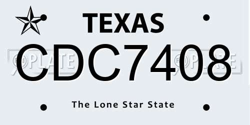 CDC7408 Texas License Plate