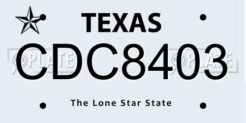 CDC8403 Texas License Plate