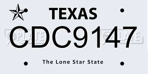 CDC9147 Texas License Plate