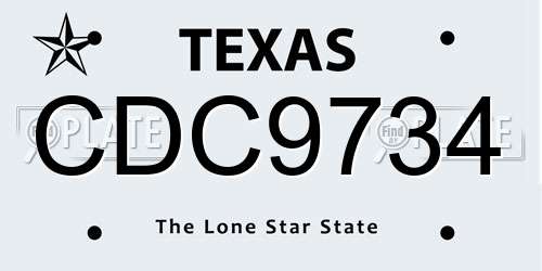 CDC9734 Texas License Plate