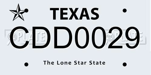 CDD0029 Texas License Plate