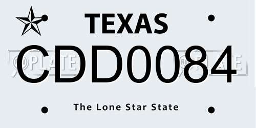 CDD0084 Texas License Plate