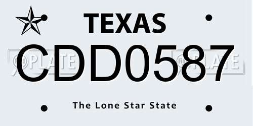 CDD0587 Texas License Plate