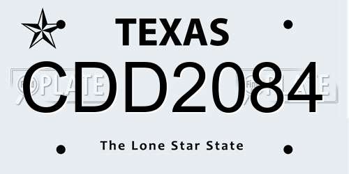 CDD2084 Texas License Plate