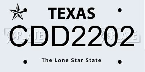 CDD2202 Texas License Plate