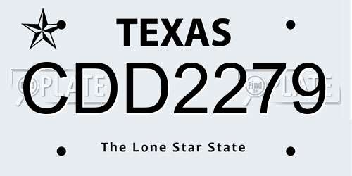 CDD2279 Texas License Plate