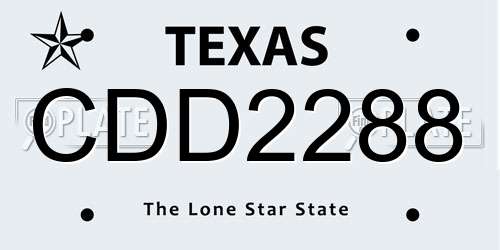 CDD2288 Texas License Plate