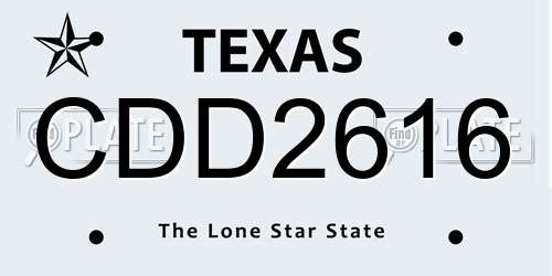 CDD2616 Texas License Plate