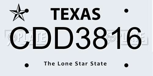 CDD3816 Texas License Plate