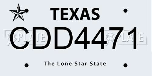 CDD4471 Texas License Plate