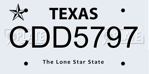 CDD5797 Texas License Plate