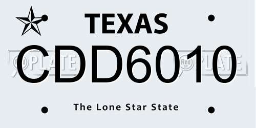 CDD6010 Texas License Plate