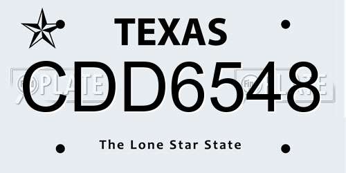 CDD6548 Texas License Plate
