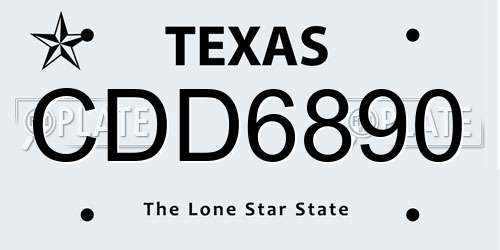 CDD6890 Texas License Plate