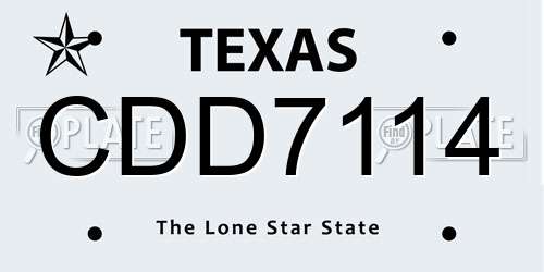 CDD7114 Texas License Plate