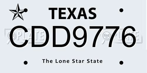 CDD9776 Texas License Plate
