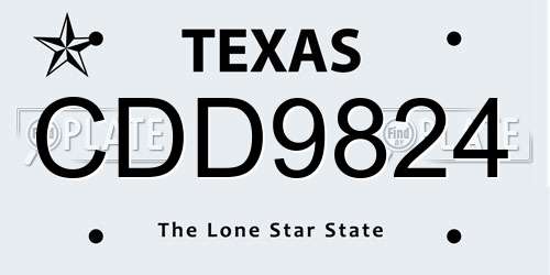 CDD9824 Texas License Plate