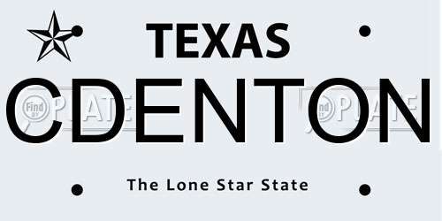 CDENTON Texas License Plate