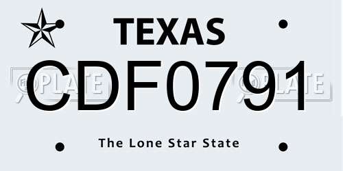 CDF0791 Texas License Plate