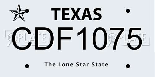 CDF1075 Texas License Plate