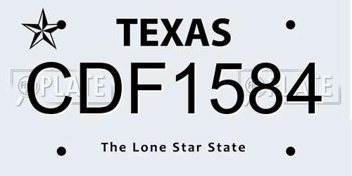CDF1584 Texas License Plate