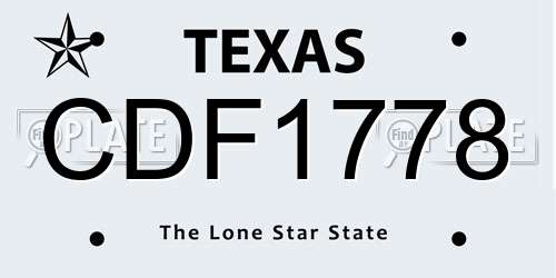 CDF1778 Texas License Plate