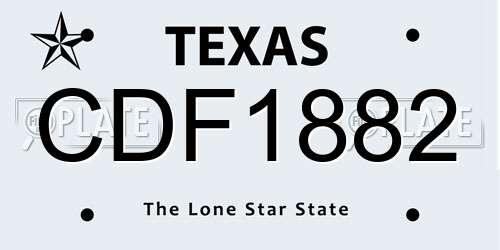 CDF1882 Texas License Plate