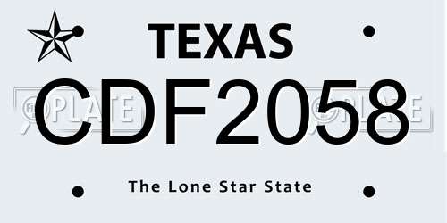 CDF2058 Texas License Plate