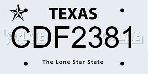 CDF2381 Texas License Plate