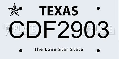 CDF2903 Texas License Plate