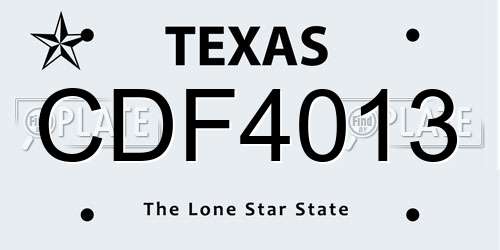 CDF4013 Texas License Plate