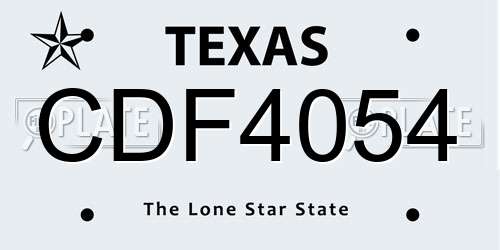 CDF4054 Texas License Plate