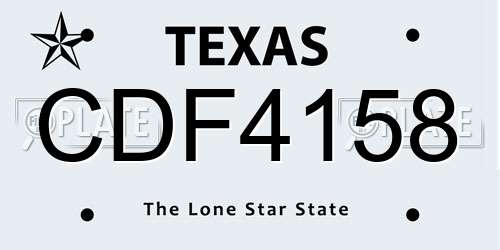 CDF4158 Texas License Plate