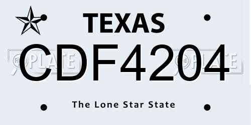 CDF4204 Texas License Plate